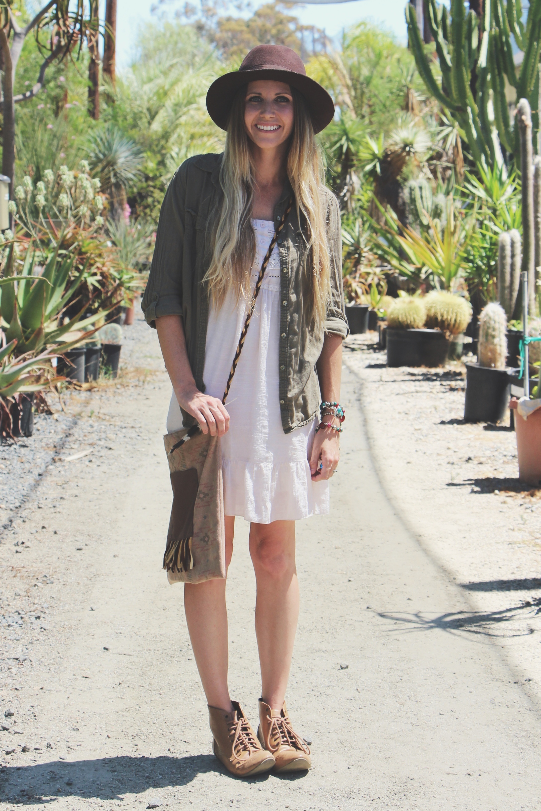 aztec print bag with braided leather handle